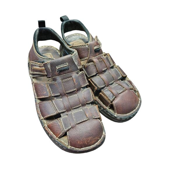 Thom McAn Men's Fisherman's Leather Sandals Size 9 Vintage 90's - Picture 4 of 7